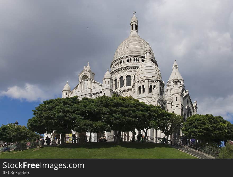 Paris Sacre Coeur basilica Montmartre. Paris Sacre Coeur basilica Montmartre