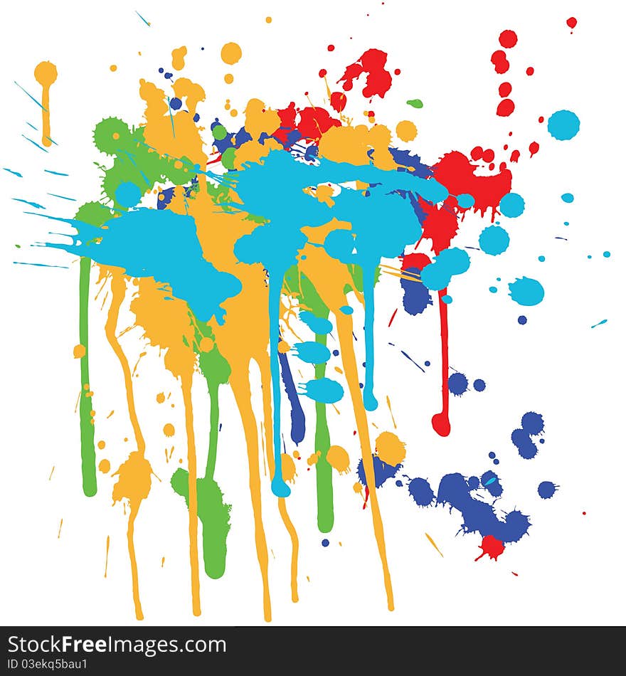 Set of color ink splashes