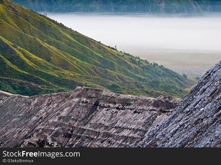 Smoking volcano Bromo, Java, Indonesia. Smoking volcano Bromo, Java, Indonesia.