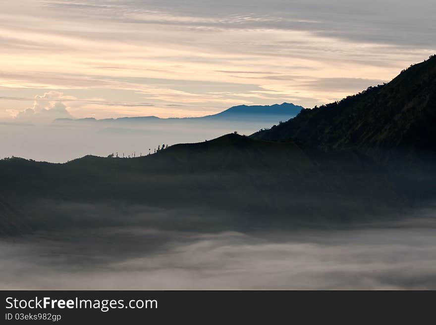 Volcano sunrise, Indonesia