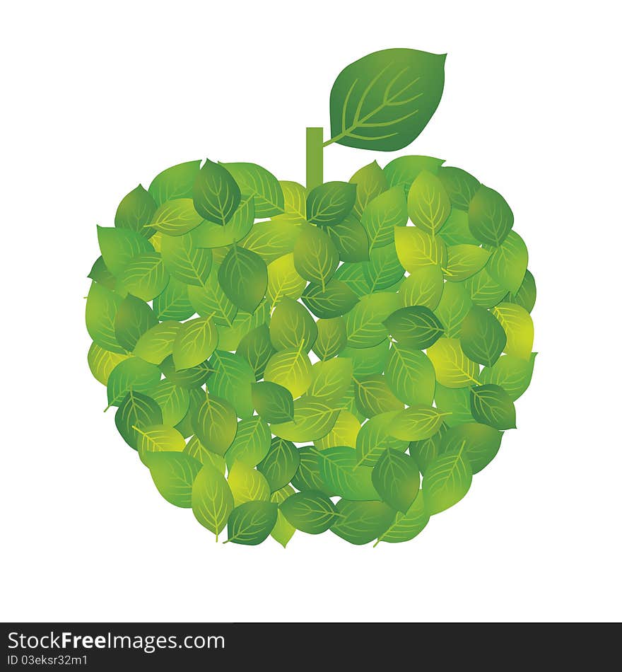 Leaf of the form of the apple. Leaf of the form of the apple