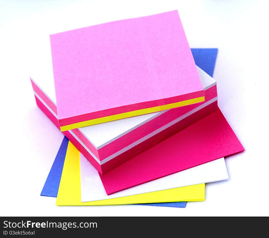 Color stickers  for notes isolated on a white background