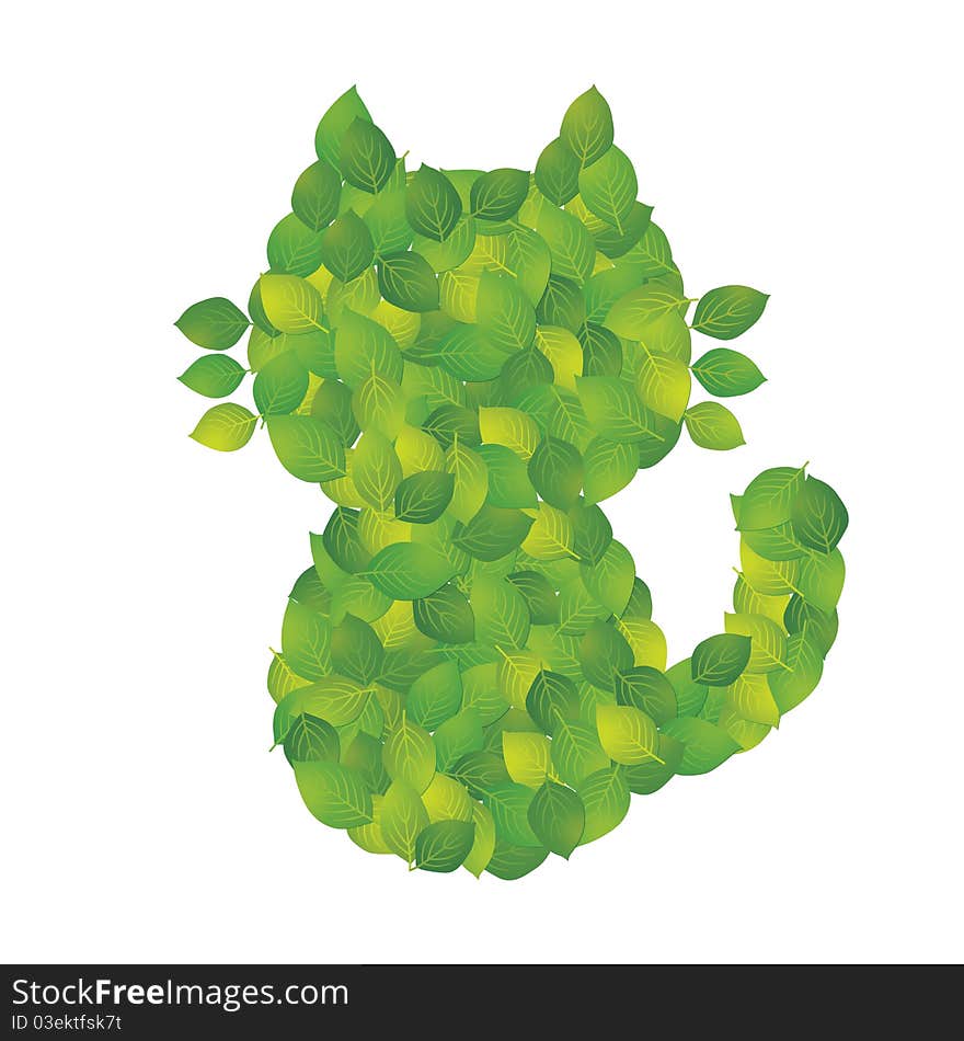 Leaf of the form of the cat. Leaf of the form of the cat