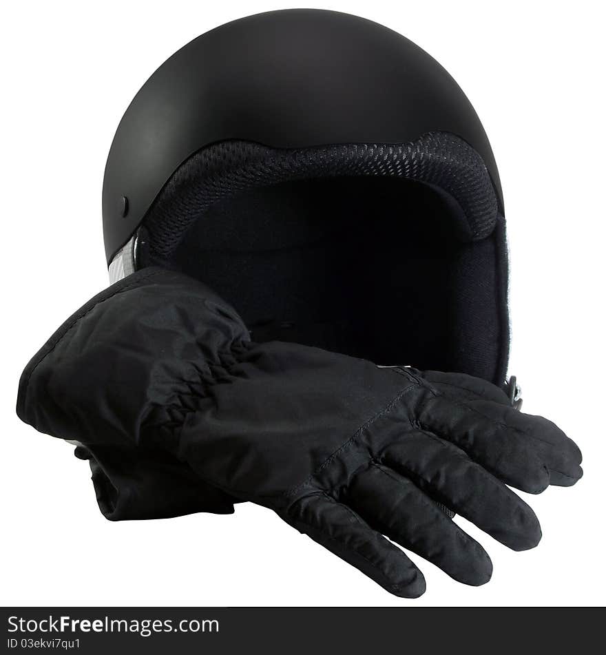 Protective helmet  and gloves