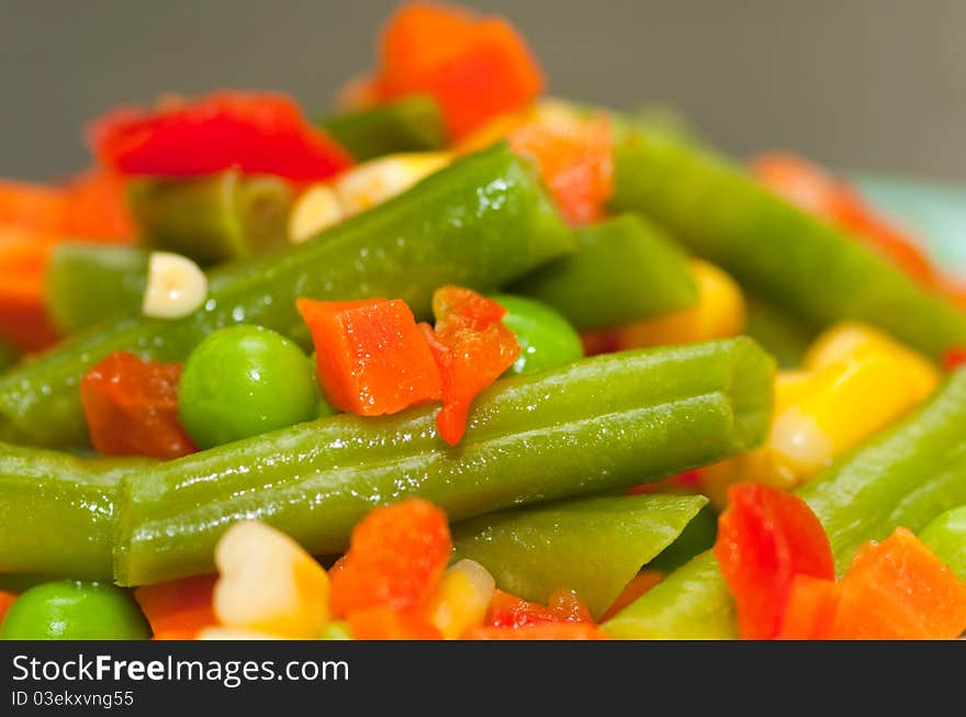 Salad vegetables and fruit