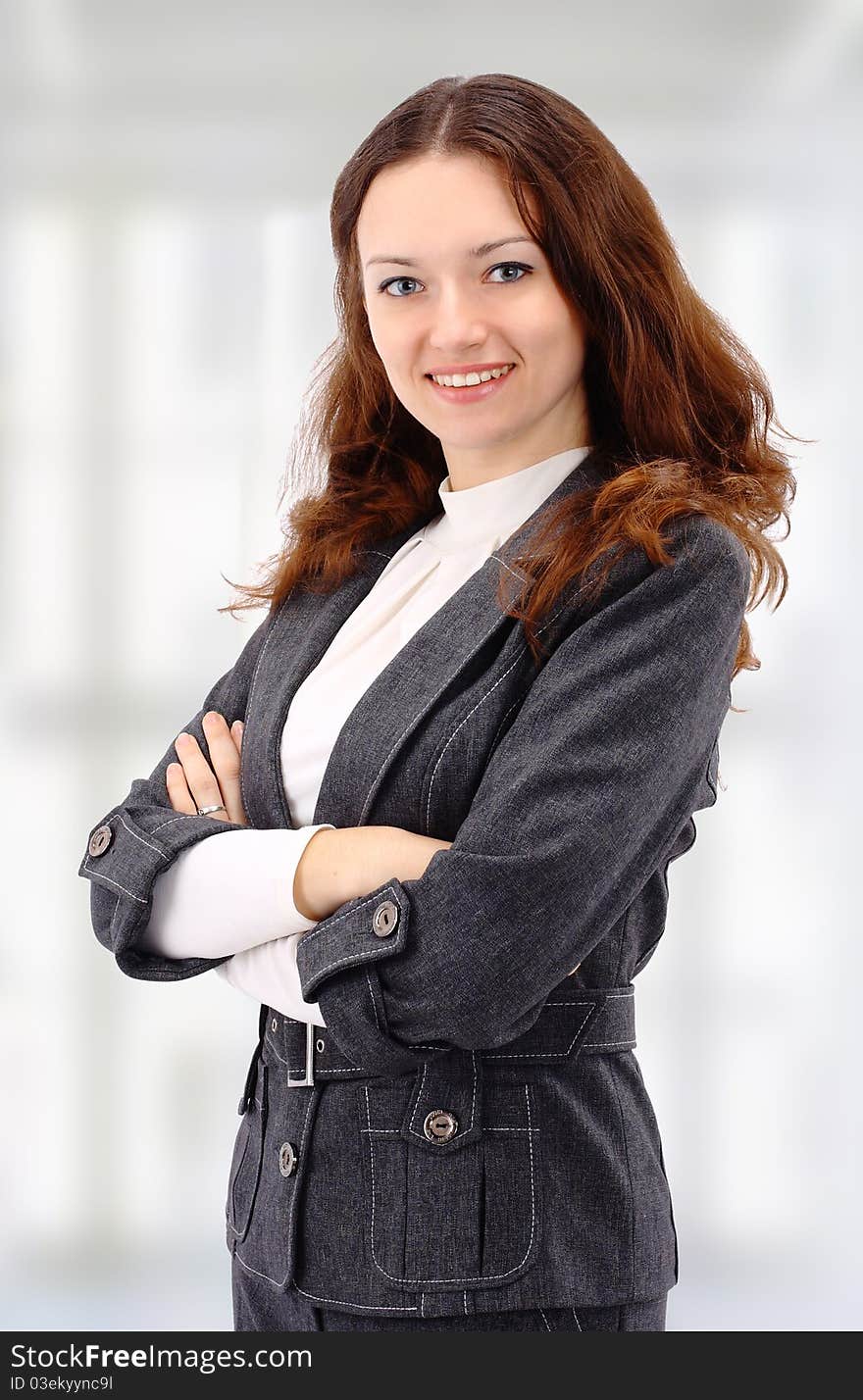 The beautiful business woman at office