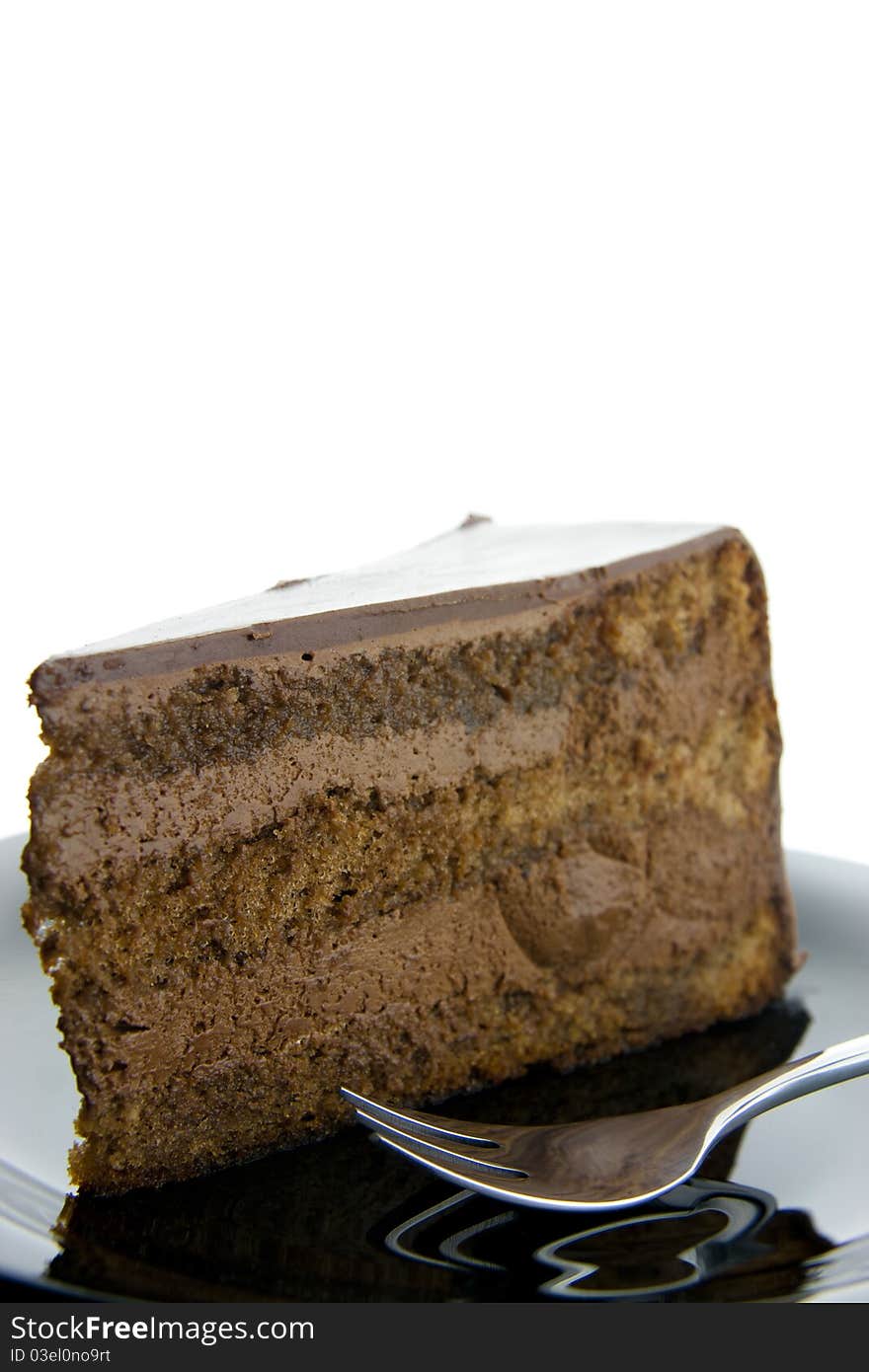 Slice of chocolate cake