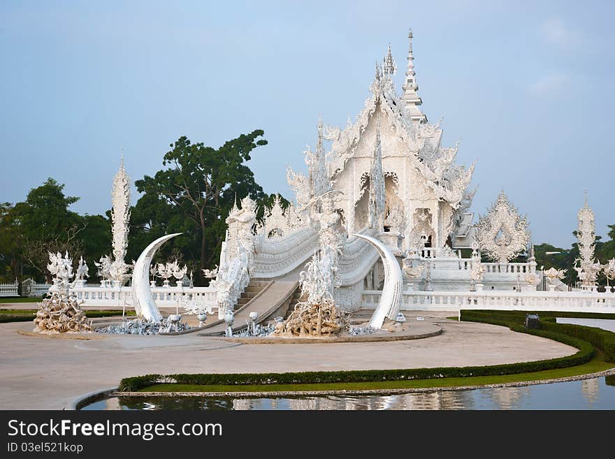 Wat Rong Khun Chiang Rai Thailand, Cultural attractions, Chiang Rai, White wat, art, beautiful delicate task. Wat Rong Khun Chiang Rai Thailand, Cultural attractions, Chiang Rai, White wat, art, beautiful delicate task.