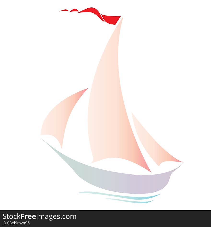 Ship sign in pastel color. Ship sign in pastel color