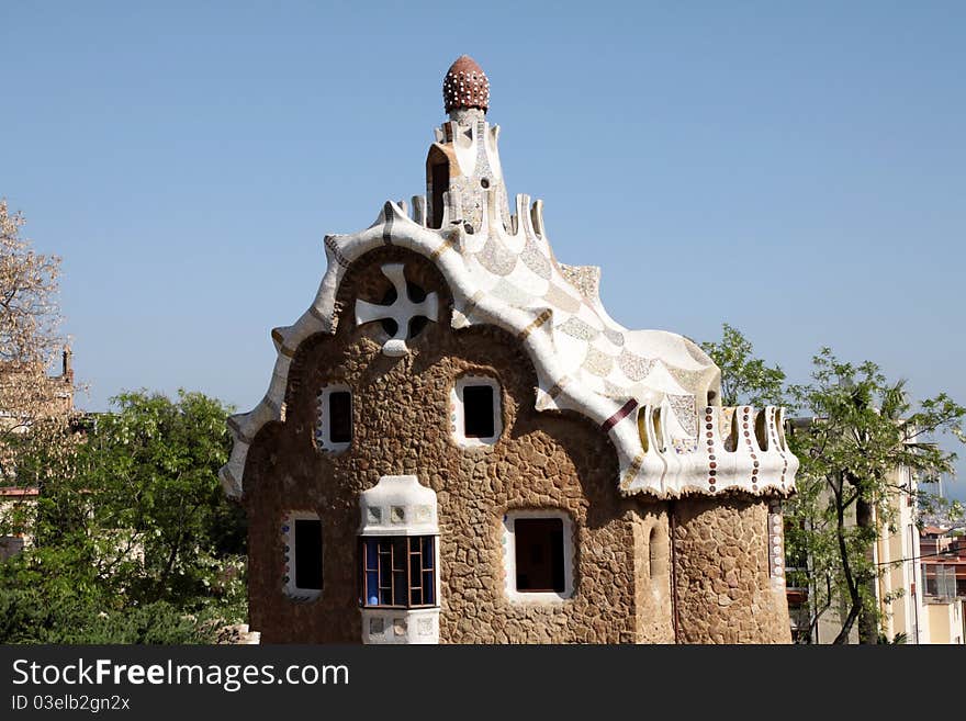 The building in Park Guell in Barcelona