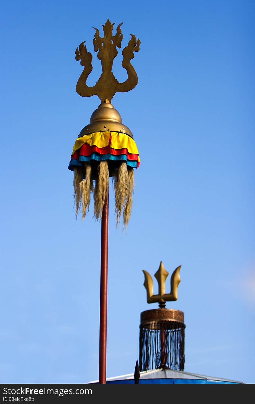 Common Inner Mongolia worship symbol display outdoor.