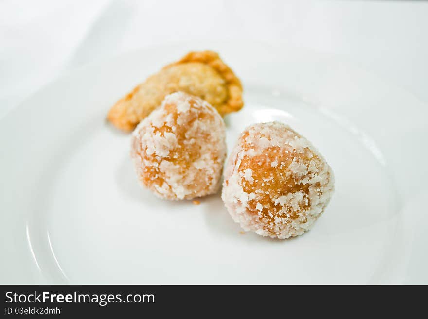 Thai stlye desserts bakery solated on White. Thai stlye desserts bakery solated on White