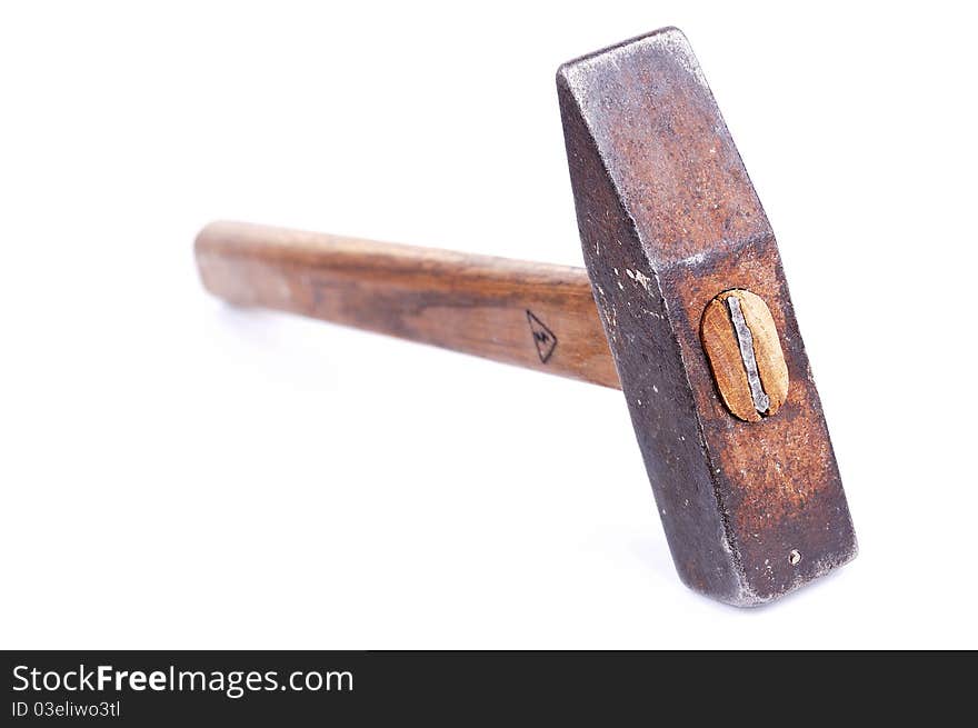 Hammer with a wooden handle