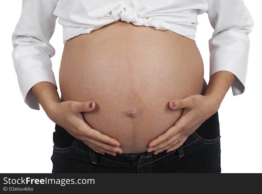 Body shot of a pregnant woman. Body shot of a pregnant woman