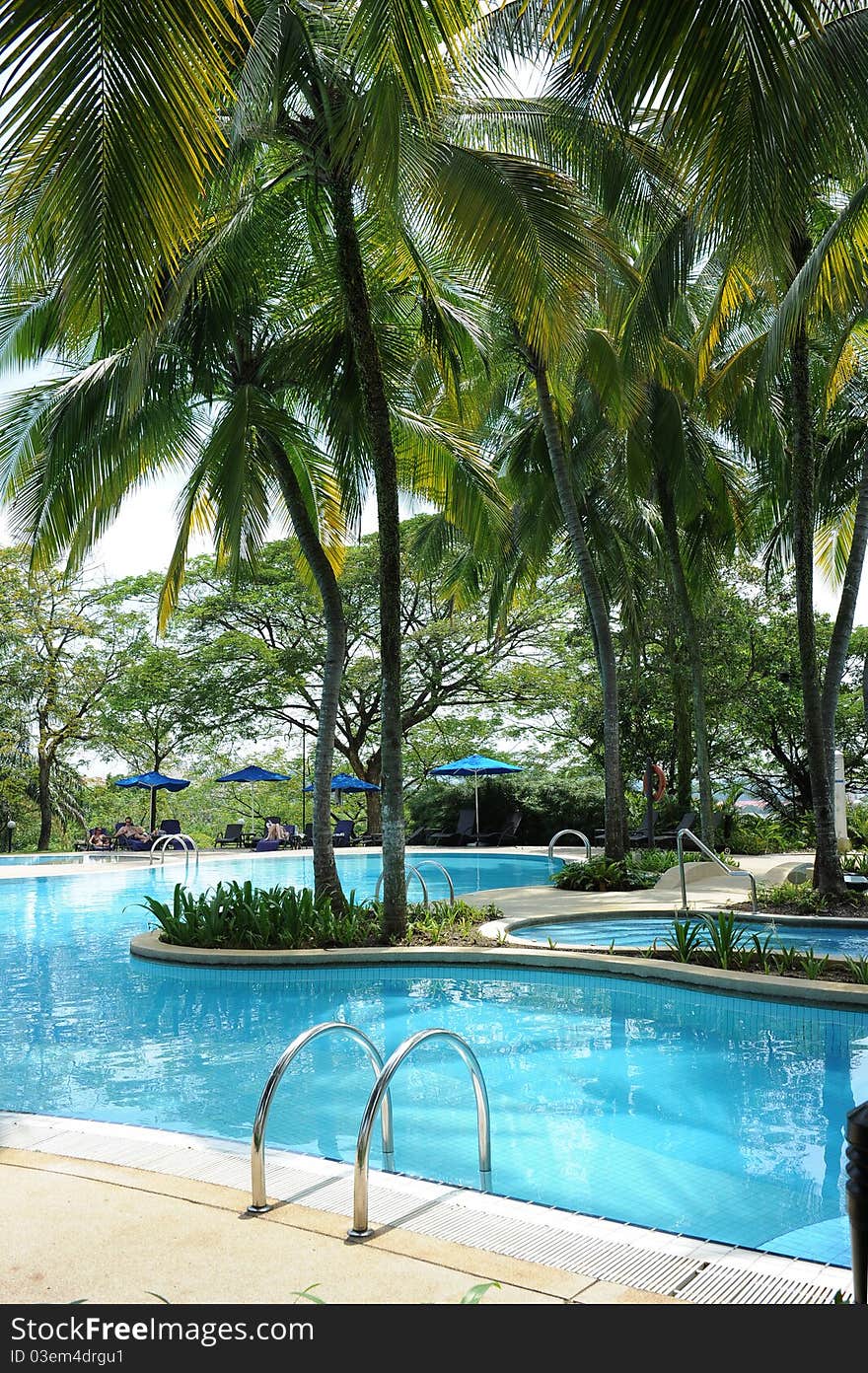 A beautiful swimming pool in five star hotel,Malaysia.