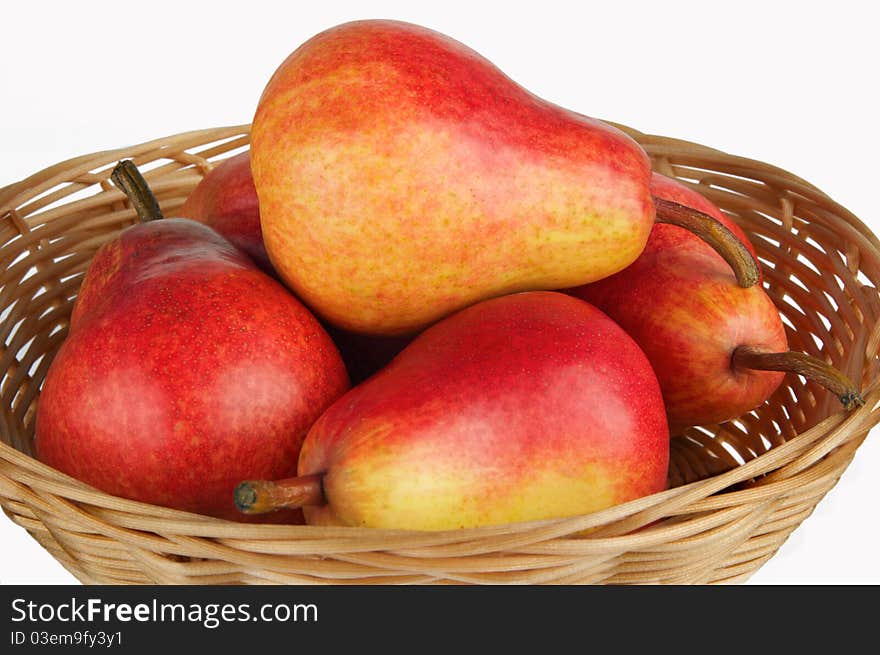 Pears in basket