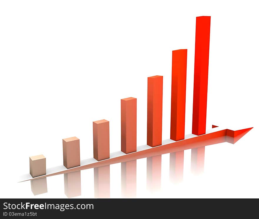 Week buisness graph is reflected on the white. Week buisness graph is reflected on the white.