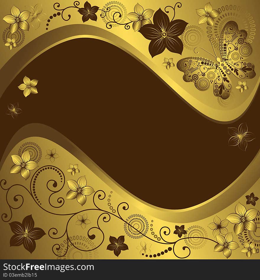 Decorative golden and brown frame