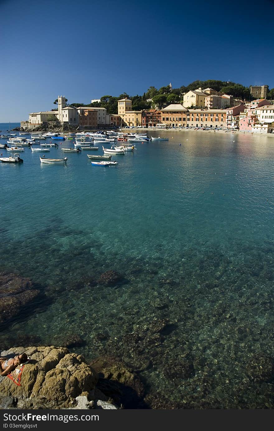 The small town of Sestri Levante Liguria Italy. The small town of Sestri Levante Liguria Italy