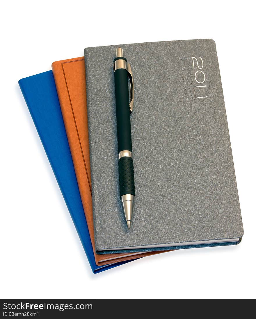 Three Black Notebook And Pen