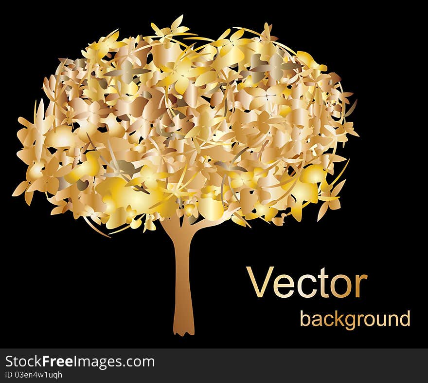 Abstract gold tree