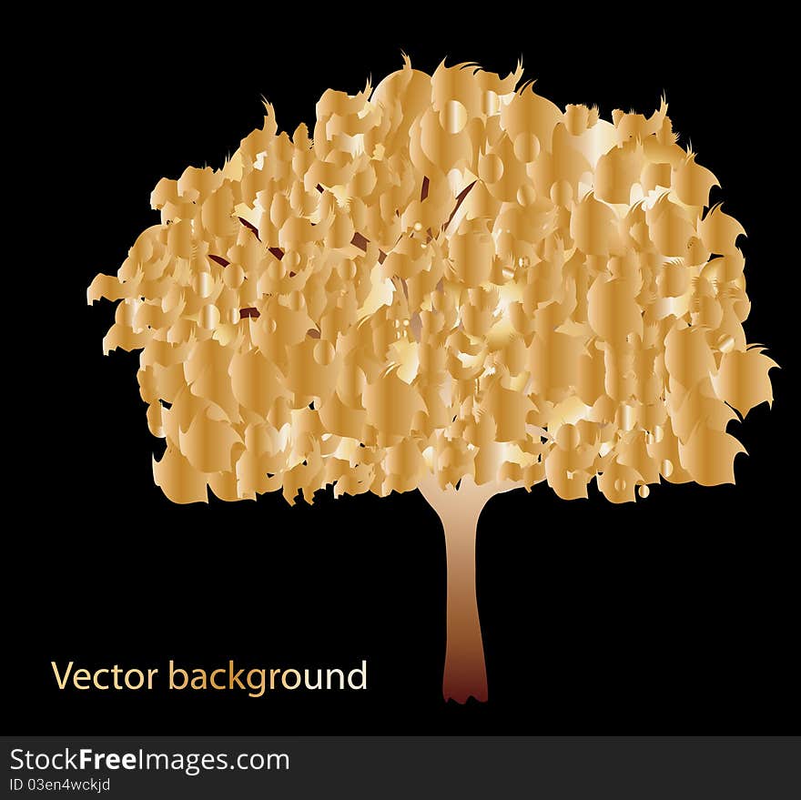 Abstract gold tree