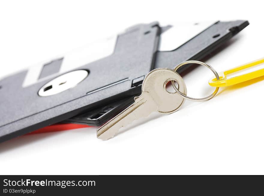 Floppy black disks isolated on white background. Floppy black disks isolated on white background