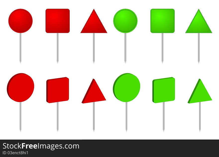 Illustration of the plastic pins for maps