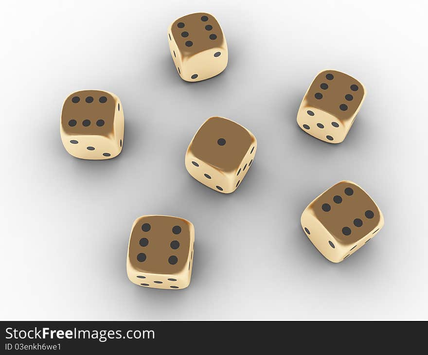 Golden playing dice