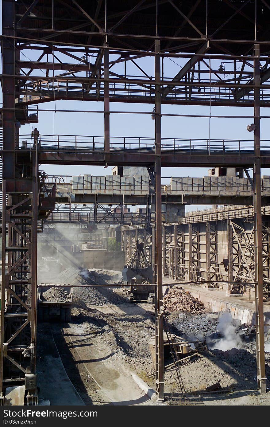 Big structure of steel plant. Big structure of steel plant