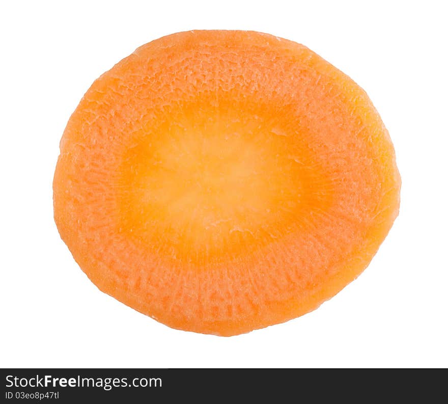 Segment of carrots in the form of a circle on a white background. Segment of carrots in the form of a circle on a white background.