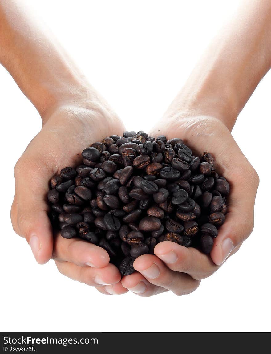 Black coffee beans