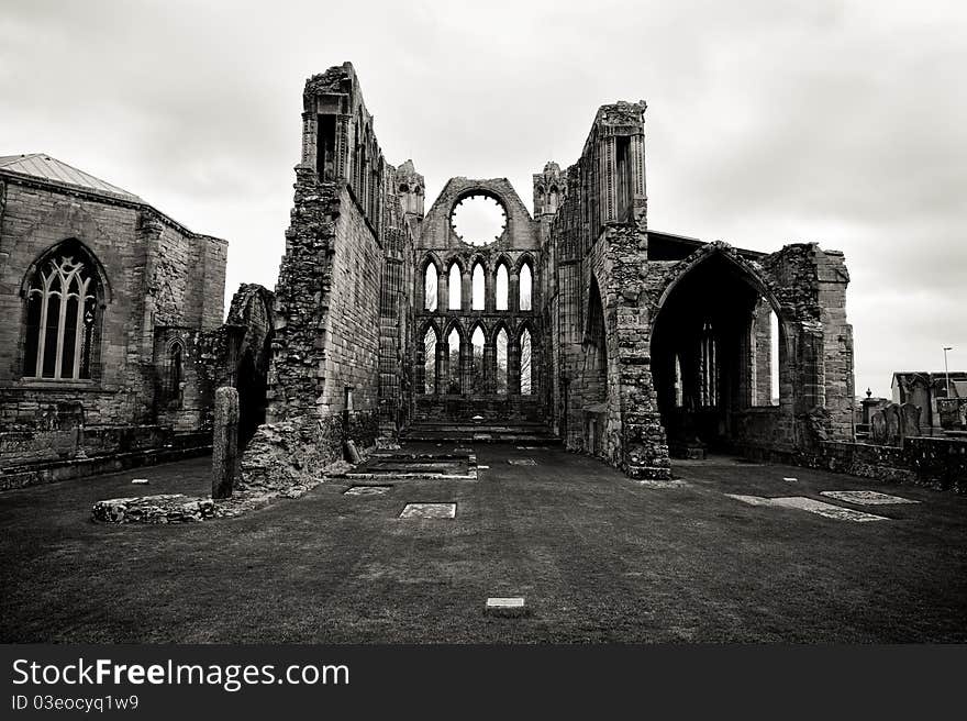 The beautiful ruined Elgin Cathedral in northern Scotland