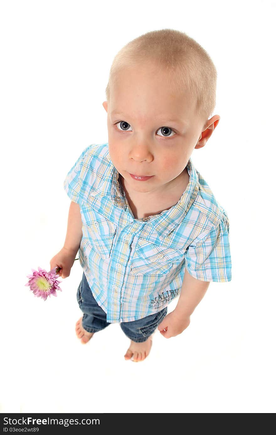 Boy Holding Flower