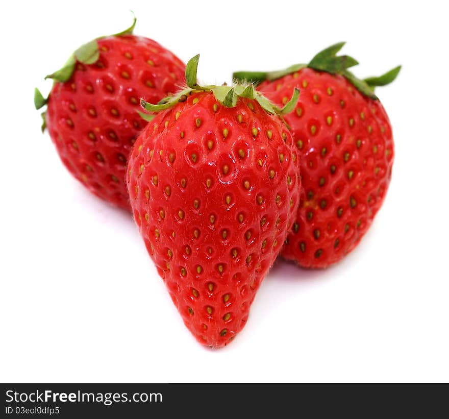 Red Strawberry on white background