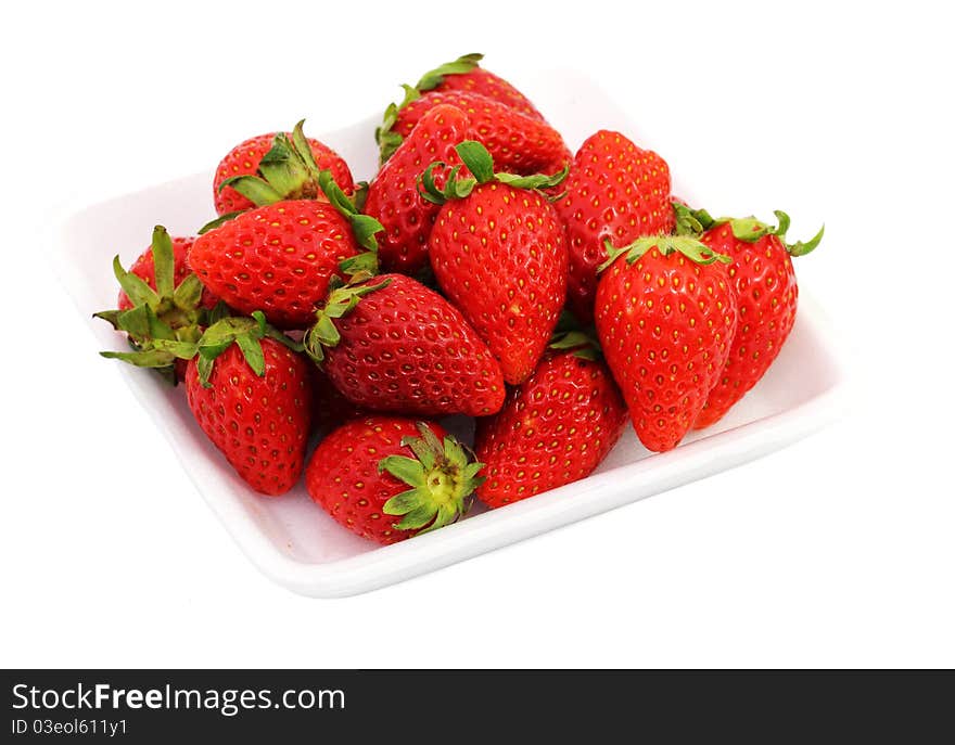 Red Strawberry on white background