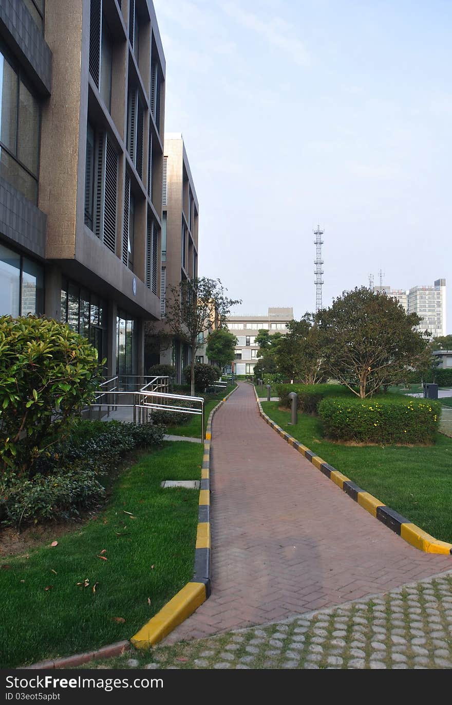 Office Building And Path