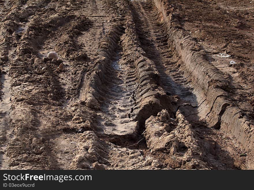 Dirty road in the spring of abstract background. Dirty road in the spring of abstract background