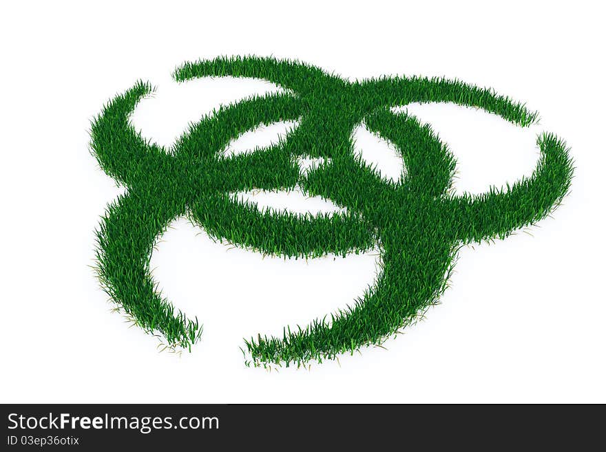 Biohazard symbol from grass