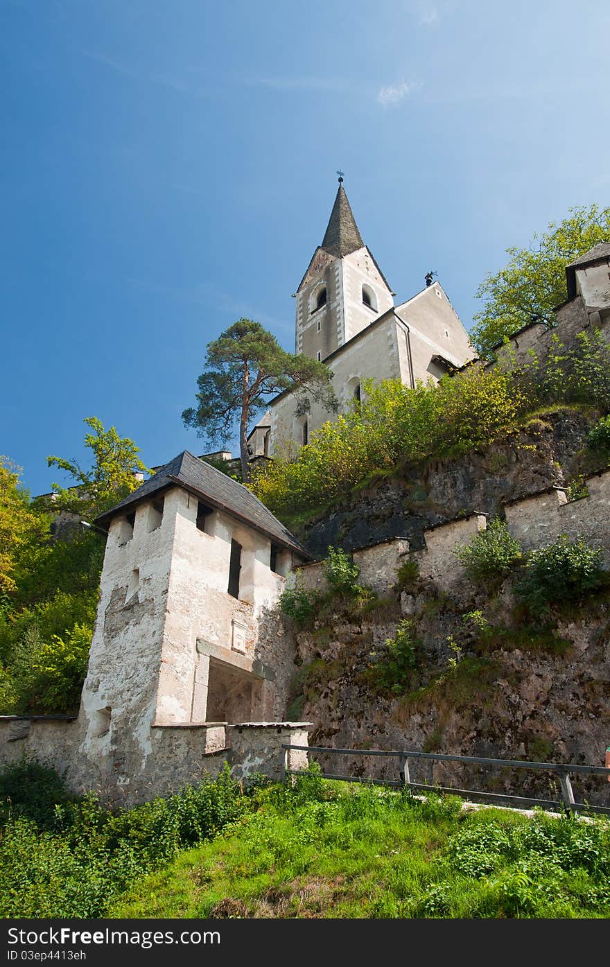 Tower Medieval castle Hohostervits, Austria