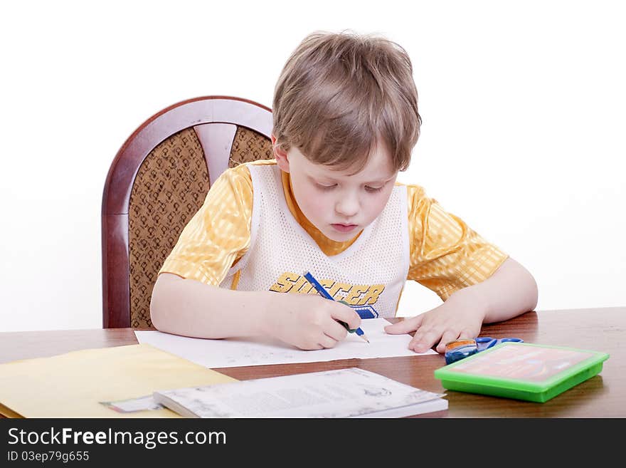 Boy with pencil