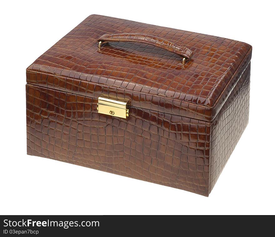 Brown leather box