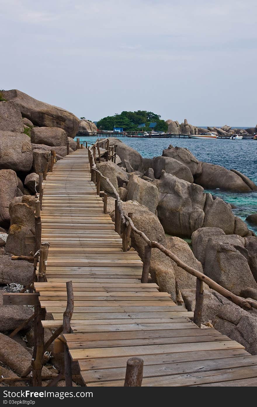 Walk way to view point on island Gulf of Thailand. Walk way to view point on island Gulf of Thailand