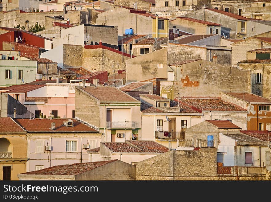 Sunset over the red roofs