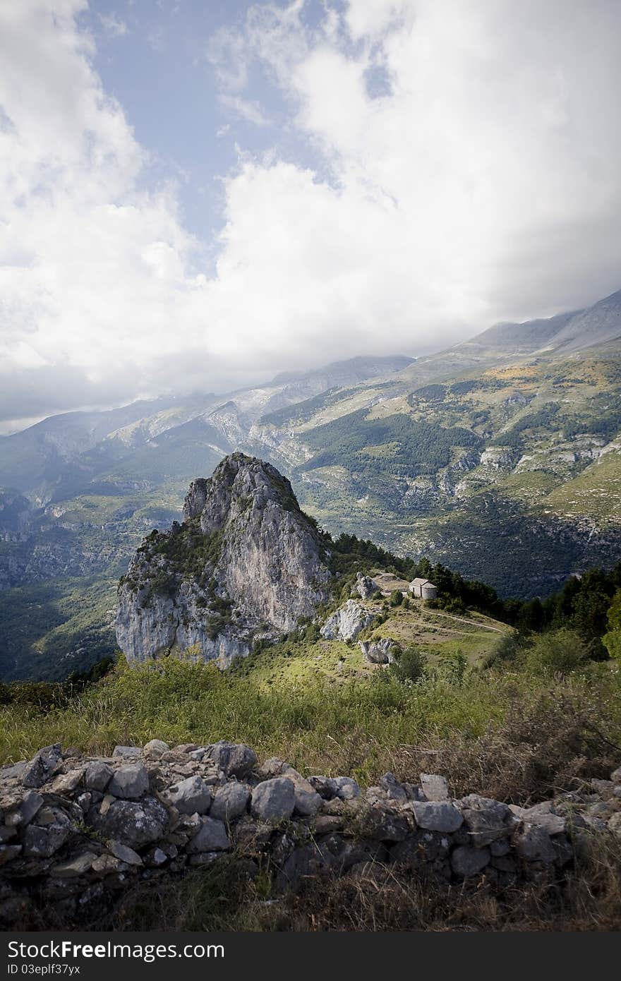 Monastery on mountain in Pyrenees Spain. Monastery on mountain in Pyrenees Spain