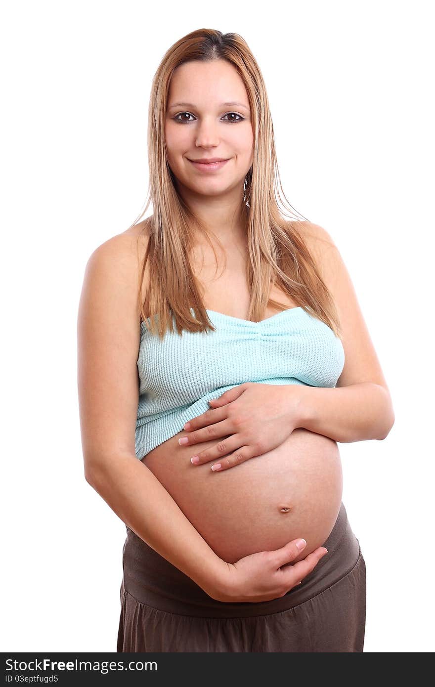 Pregnant woman isolated