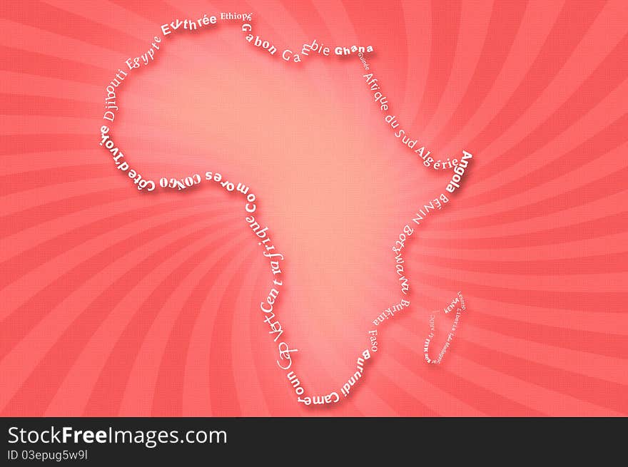 Africa Map Typograhpy