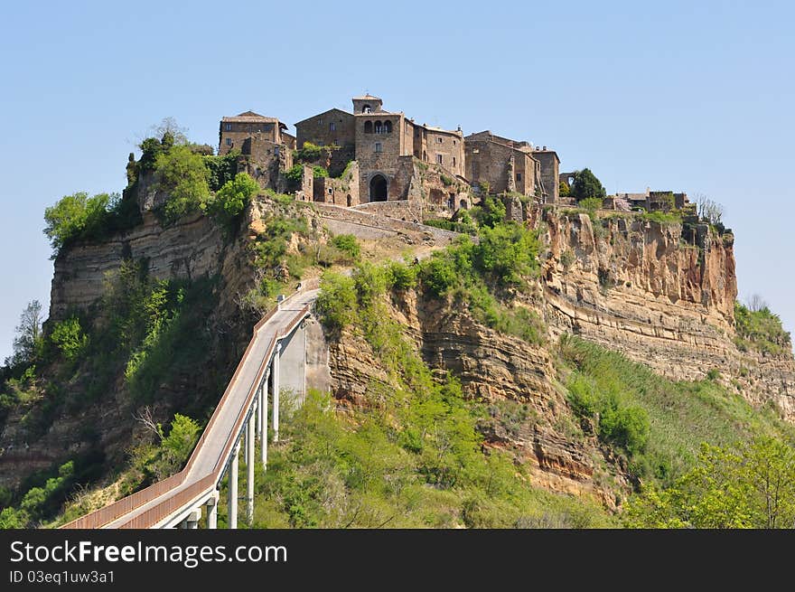 Civita di Bagnoregio dying city on the rock in Italy