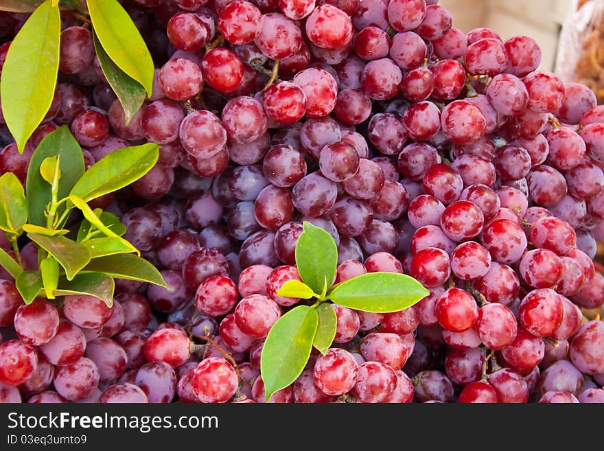 Red grapes.