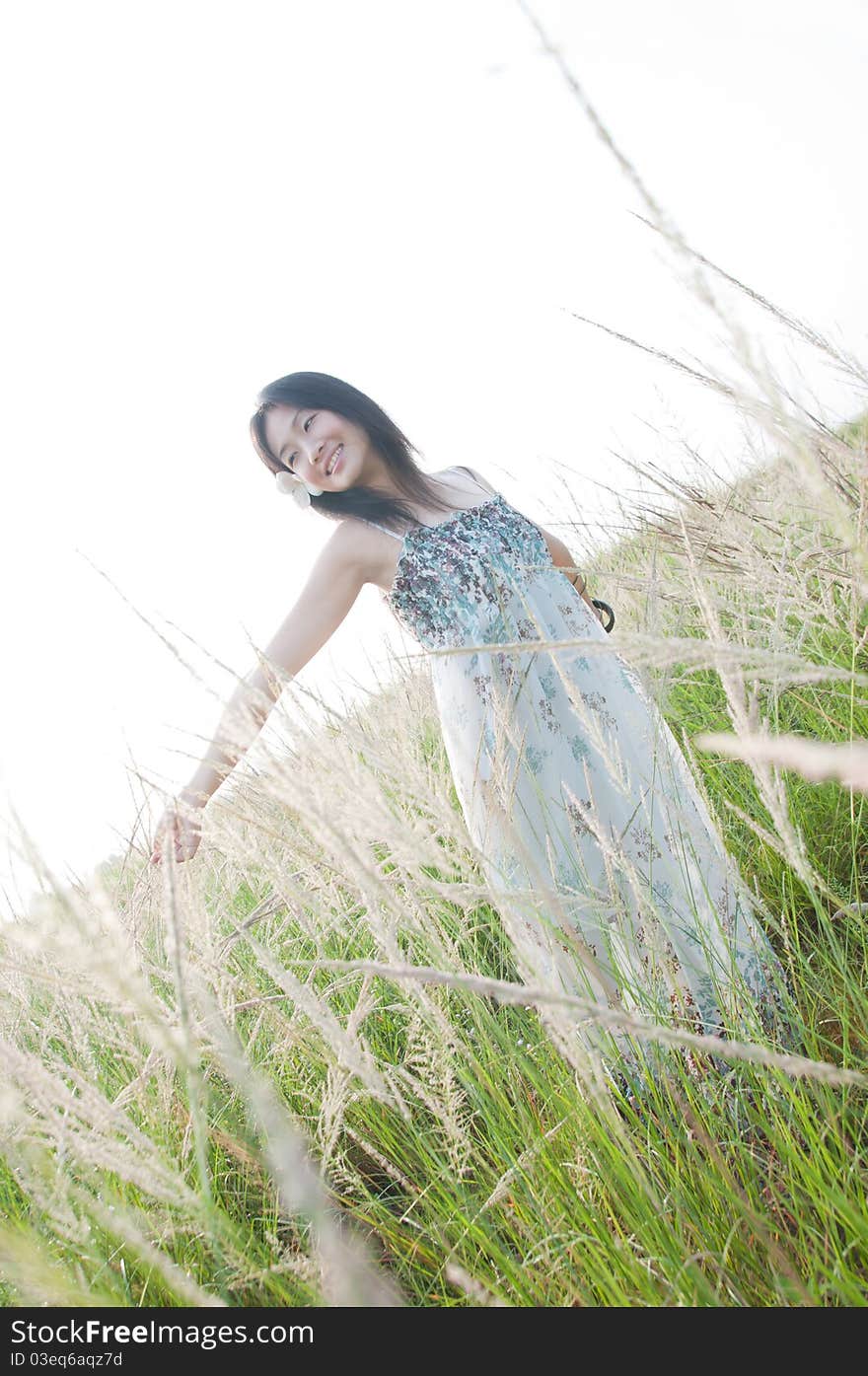 Woman relax flower and garden